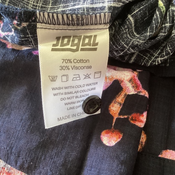 NWT JOGAL MENS BLACK TROPICAL BUTTON DOWN SHIRT SIZE XL - Picture 4 of 5